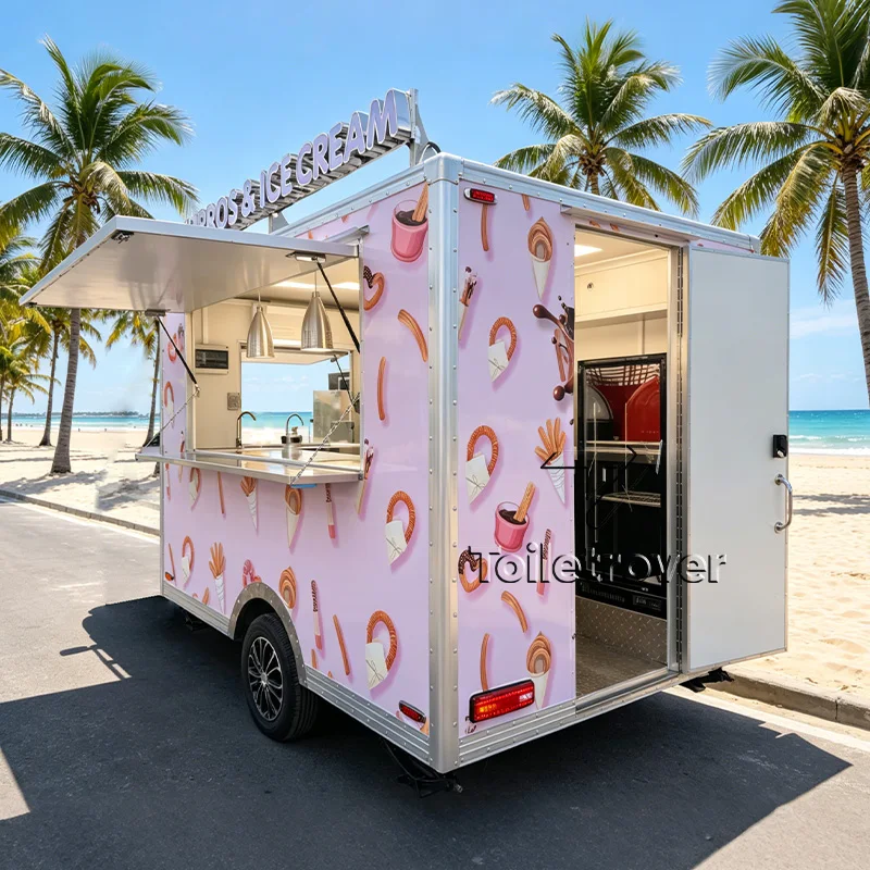 Towable Outdoor Food Cart Fast Food Truck Trailer Street Food Truck Commercial Food Trailer with Air Conditioner
Towable Outdoor Food Cart Fast Food Truck Trailer Street Food Truck Commercial Food Trailer with Air Conditioner