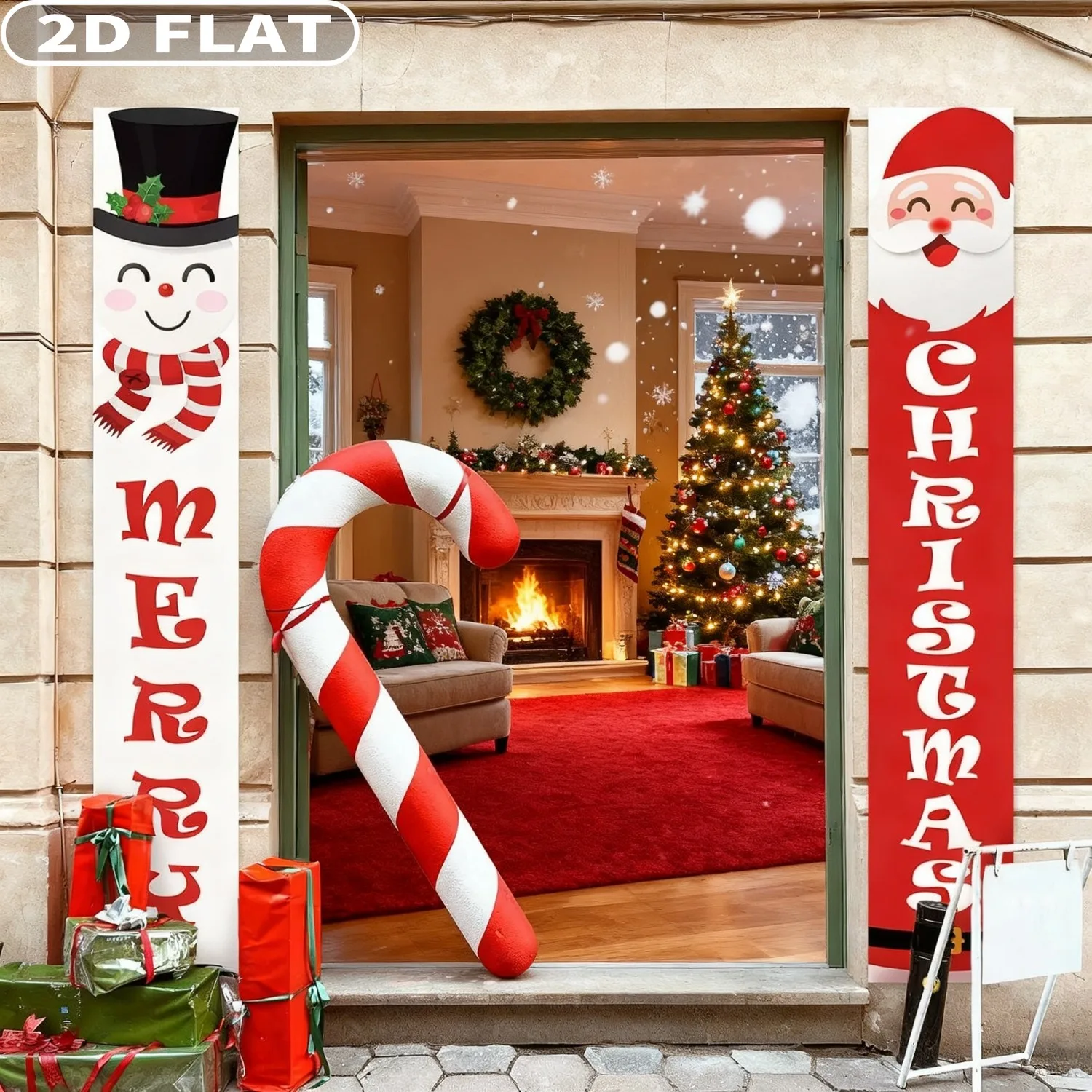 1pair 1x6 FT Christmas Porch Banners, Hanging Snowman Santa Claus Merry Christmas Banners for Xmas Holiday,Polyester Porch Sign
1pair 1x6 FT Christmas Porch Banners, Hanging Snowman Santa Claus Merry Christmas Banners for Xmas Holiday,Polyester Porch Sign