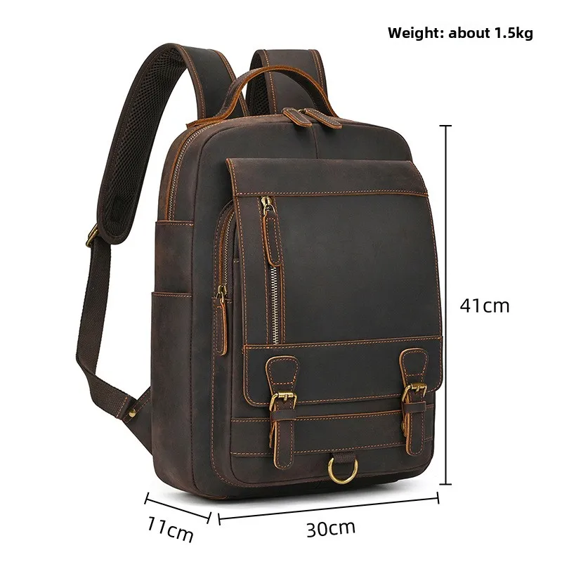 Crazy Horse Leather Mens Chest Bag Single Shoulder Backpack 2 Use Vintage Cow Leather Male Travel Backpack Daypack Brown
Crazy Horse Leather Mens Chest Bag Single Shoulder Backpack 2 Use Vintage Cow Leather Male Travel Backpack Daypack Brown
