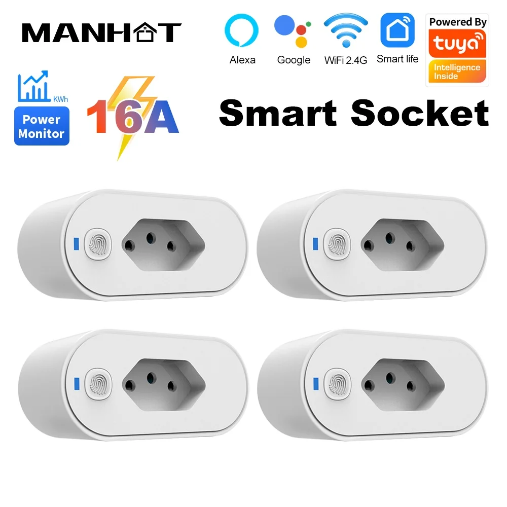 Tuya Brazil Standard 16A WIFI Smart Plug с монитором мощности Smart Life Дистанционное голосовое управление Умная розетка Работа Google Home Alexa
Tuya Brazil Standard 16A WIFI Smart Plug с монитором мощности Smart Life Дистанционное голосовое управление Умная розетка Работа Google Home Alexa