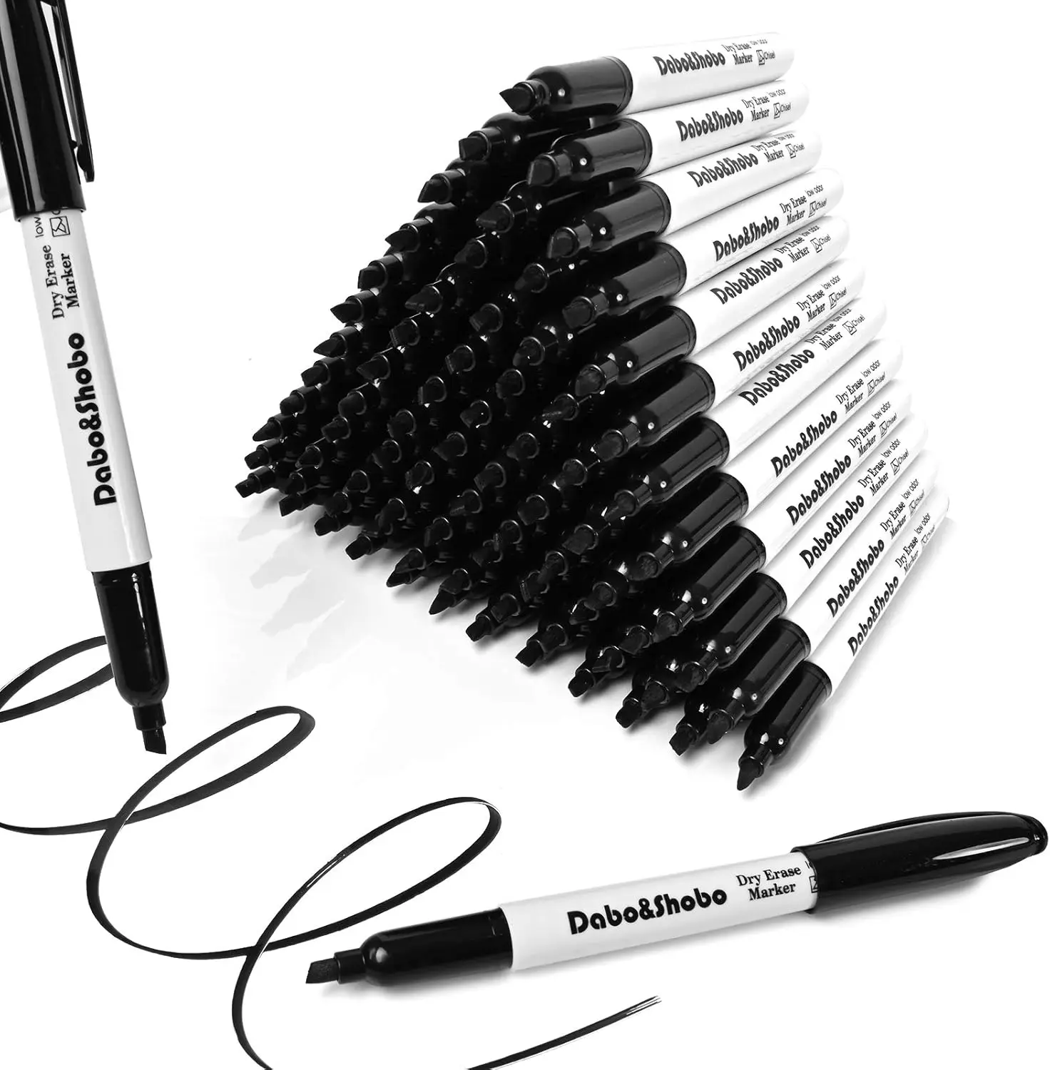 80 Pack Black Dry Erase Markers, Chisel Tip, Low Odor, for Whiteboard & Glass
80 Pack Black Dry Erase Markers, Chisel Tip, Low Odor, for Whiteboard & Glass
