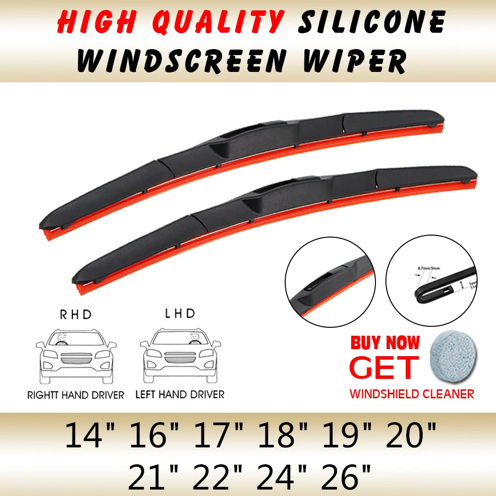 2PCS Car Windshield Wiper U Hook type14" 16" 17" 18" 19" 20" 21" 22" 24" 26"Windshield Windscreen Red Silica Gel Car Accessories
2PCS Car Windshield Wiper U Hook type14" 16" 17" 18" 19" 20" 21" 22" 24" 26"Windshield Windscreen Red Silica Gel Car Accessories