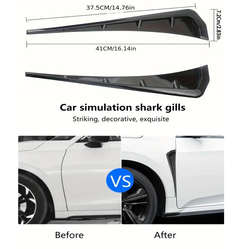 1Pair Universal Car Side Fender Spoiler Wind Knife Air Vent Decorative Side Wing Sticker Side Trim Dust-Proof And Wind-Proof
1Pair Universal Car Side Fender Spoiler Wind Knife Air Vent Decorative Side Wing Sticker Side Trim Dust-Proof And Wind-Proof