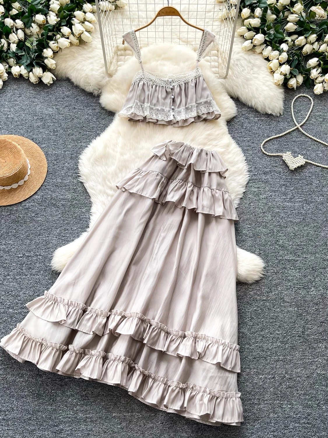 Summer 2026 Spring High Waist Midi Skirt And Tank Top Set Women's Faion Ensemble Bateau Neline Regular Sve Length
Summer 2026 Spring High Waist Midi Skirt And Tank Top Set Women's Faion Ensemble Bateau Neline Regular Sve Length