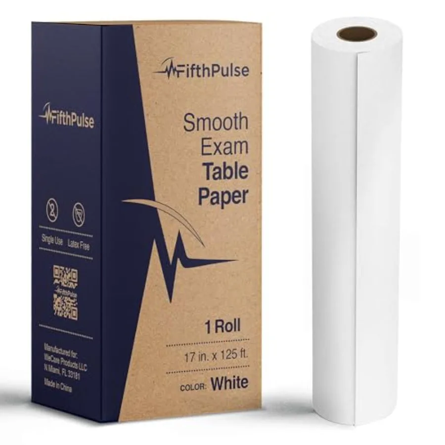 Medical Exam Table Paper 17"x5 Feet - 1 Roll of Disposable White Table Paper Rolls for Doctor's Offices, Chiropractors, and Mor
Medical Exam Table Paper 17"x5 Feet - 1 Roll of Disposable White Table Paper Rolls for Doctor's Offices, Chiropractors, and Mor