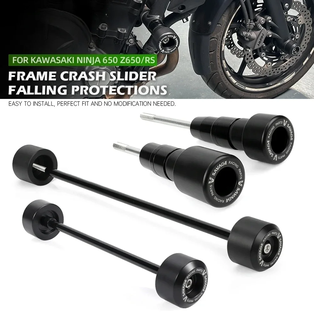 Z650 Frame Slider Crash Protector For KAWASAKI NINJA 650 Z 650 RS 2017-2025 Motorcycle Rear Front Wheel Axle Slider Protection 
Z650 Frame Slider Crash Protector For KAWASAKI NINJA 650 Z 650 RS 2017-2025 Motorcycle Rear Front Wheel Axle Slider Protection