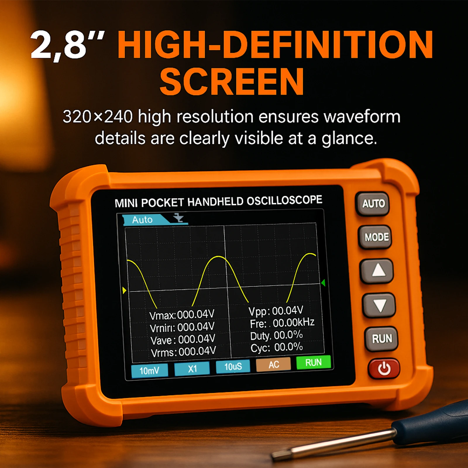 BT-500K Handheld Oscilloscope 2.5MS/s 500kHz Pocket Digital Scope 2.8 LCD 400mAh Type-C for Repair
BT-500K Handheld Oscilloscope 2.5MS/s 500kHz Pocket Digital Scope 2.8 LCD 400mAh Type-C for Repair