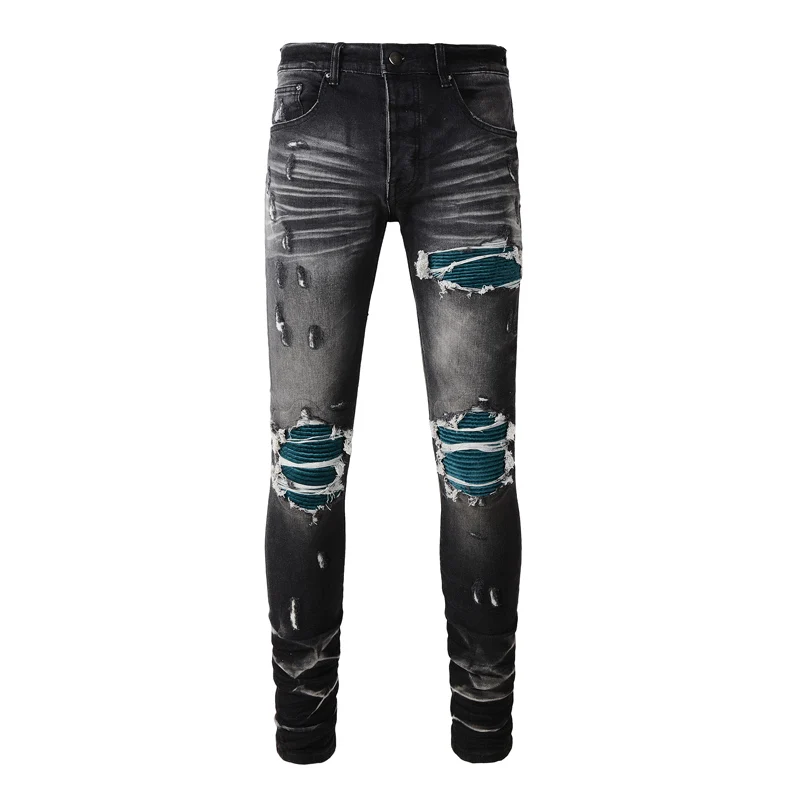 High Street Fashion Men Jeans Retro Black Gray Stretch Skinny Fit Ripped Jeans Men Patched Designer Brand Hip Hop Denim Pants
High Street Fashion Men Jeans Retro Black Gray Stretch Skinny Fit Ripped Jeans Men Patched Designer Brand Hip Hop Denim Pants