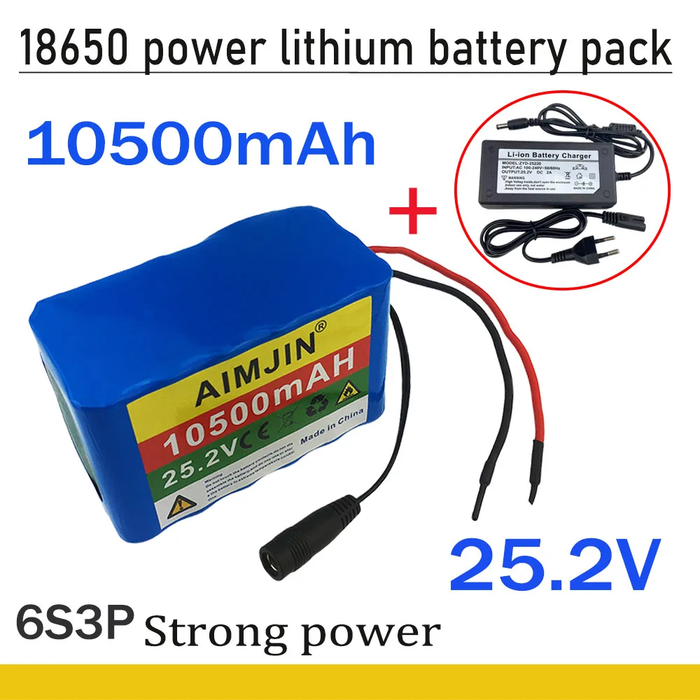 25.2V 10500mAh large capacity 18650 lithium battery 6S3P BMS power battery pack With charger
25.2V 10500mAh large capacity 18650 lithium battery 6S3P BMS power battery pack With charger