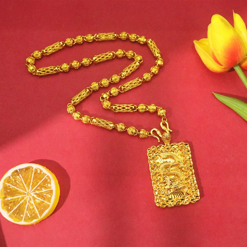 Luxury 24K 9999 Pure Gold real gold Men's Leading Necklace Guanyin Buddha Pendant Dragon Brand Hollow Necklace
Luxury 24K 9999 Pure Gold real gold Men's Leading Necklace Guanyin Buddha Pendant Dragon Brand Hollow Necklace