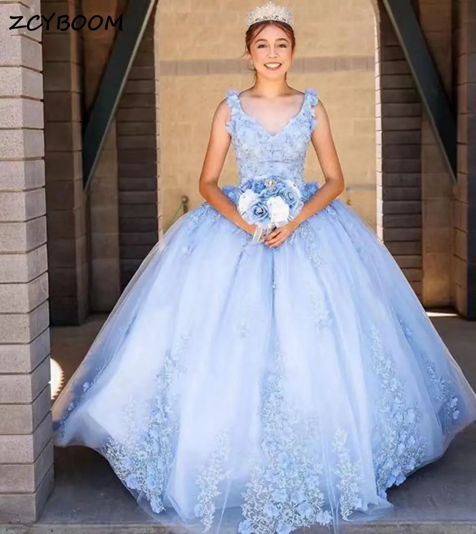 Элегантное небесно-голубое платье Quinceanera на бретельках 2025 с v-образным вырезом и кружевной аппликацией, бальное платье принцессы Sweet 16, Vestidos De 15 Años
Элегантное небесно-голубое платье Quinceanera на бретельках 2025 с v-образным вырезом и кружевной аппликацией, бальное платье принцессы Sweet 16, Vestidos De 15 Años