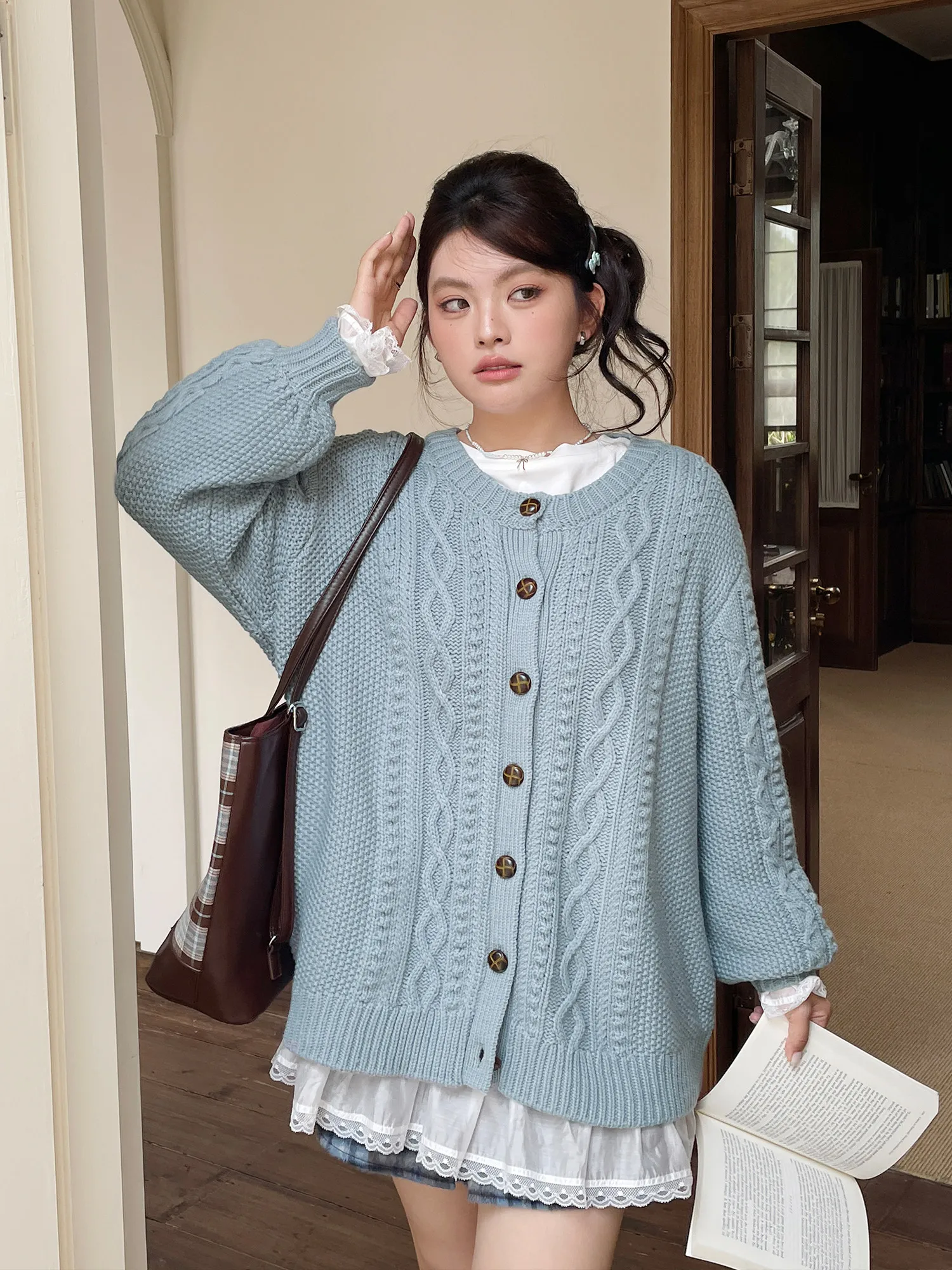 Fall Winter Women's Thi Quali Sweater Coat plus Size Hide Belly Lazy High-End Open Cardigan Long Sve Loose Fit Top
Fall Winter Women's Thi Quali Sweater Coat plus Size Hide Belly Lazy High-End Open Cardigan Long Sve Loose Fit Top