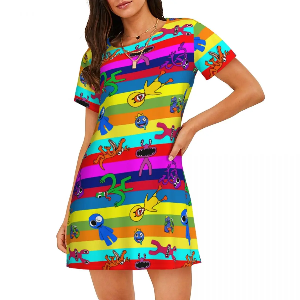 Custom Super Colorful R-Rainbow Friend Women Nightgown Sleepwear Short Sleeves Video Game Sleepdress Women's Pajamas
Custom Super Colorful R-Rainbow Friend Women Nightgown Sleepwear Short Sleeves Video Game Sleepdress Women's Pajamas