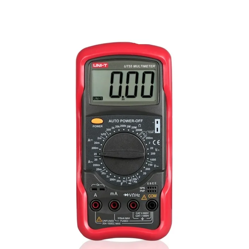 UNI-T UT56 High-precision Handheld Digital Multimeter AC And DC Resistors And Capacitors Two Triodes Frequency On and Off beep
UNI-T UT56 High-precision Handheld Digital Multimeter AC And DC Resistors And Capacitors Two Triodes Frequency On and Off beep