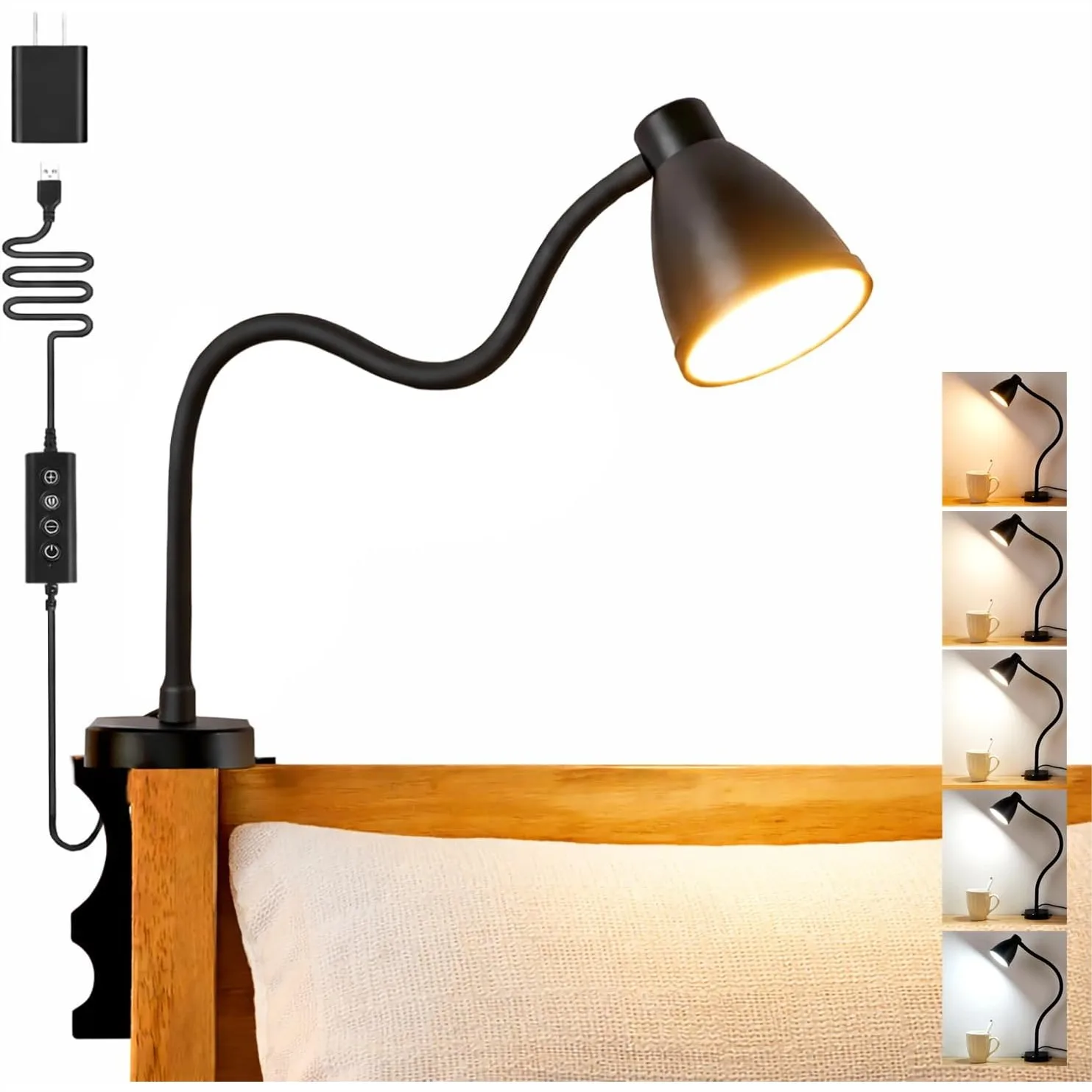 No Install Bedside Reading Light, Clip-Free Wall Mounted Lamp with 5 Colors & 10 Brightness, Flexible Gooseneck, 30 Min Auto-Off
No Install Bedside Reading Light, Clip-Free Wall Mounted Lamp with 5 Colors & 10 Brightness, Flexible Gooseneck, 30 Min Auto-Off