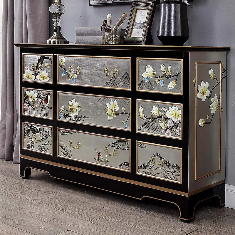 American nine-chest cabinet, bedroom drawer-style bucket cabinet, storage side cabinet against the wall
American nine-chest cabinet, bedroom drawer-style bucket cabinet, storage side cabinet against the wall