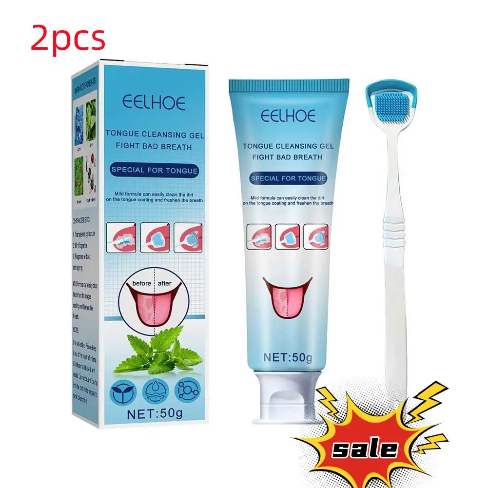 2PCS Tongue Cleaner Gel With Brush Tounge Crapper Cleaning Gel With Brush Healthy Oral Hygiene Brush Bad Breath For Adults
2PCS Tongue Cleaner Gel With Brush Tounge Crapper Cleaning Gel With Brush Healthy Oral Hygiene Brush Bad Breath For Adults