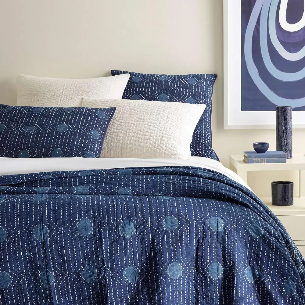 Queen Size Blue Graphic Indigo Coverlet
Queen Size Blue Graphic Indigo Coverlet