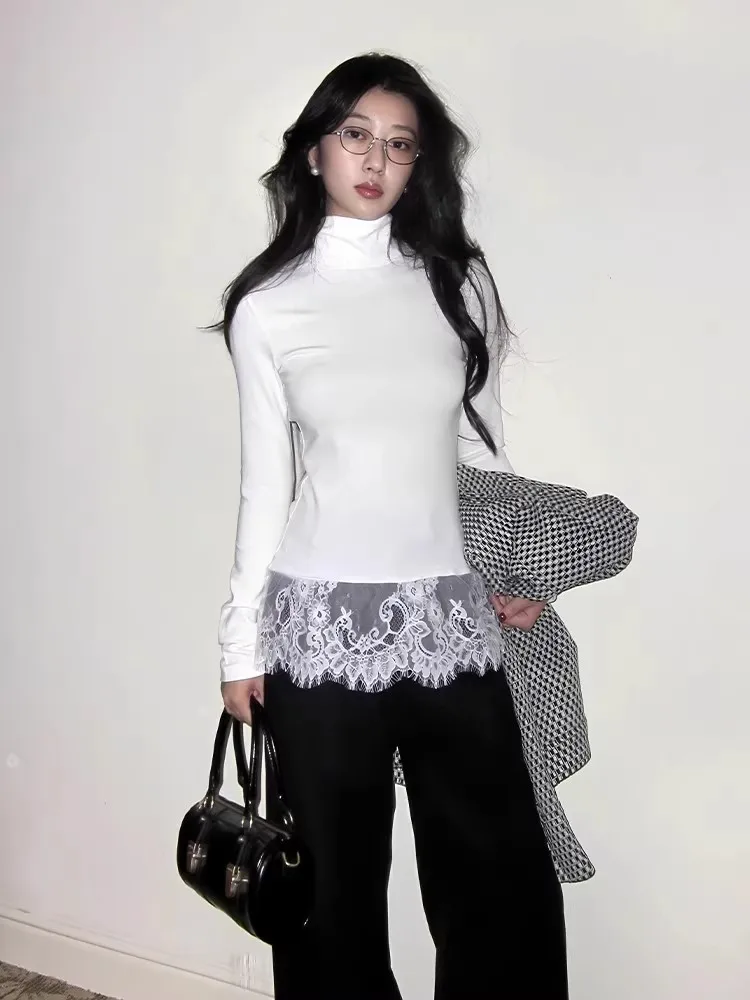 Lilystore White Lace Trim Long Sve Slim Fit T-irt New Sle Base Layer irt Autumn Casual Universal Elastic Cotton Blend
Lilystore White Lace Trim Long Sve Slim Fit T-irt New Sle Base Layer irt Autumn Casual Universal Elastic Cotton Blend