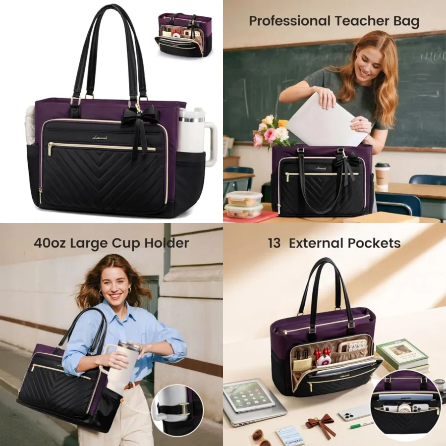 Tote Bag, Laptop Bag for Women with Large Cup Holder, Work Teacher Tote Bag with Large Cup Holder, Nurse Diaper Bag for Travel,
Tote Bag, Laptop Bag for Women with Large Cup Holder, Work Teacher Tote Bag with Large Cup Holder, Nurse Diaper Bag for Travel,