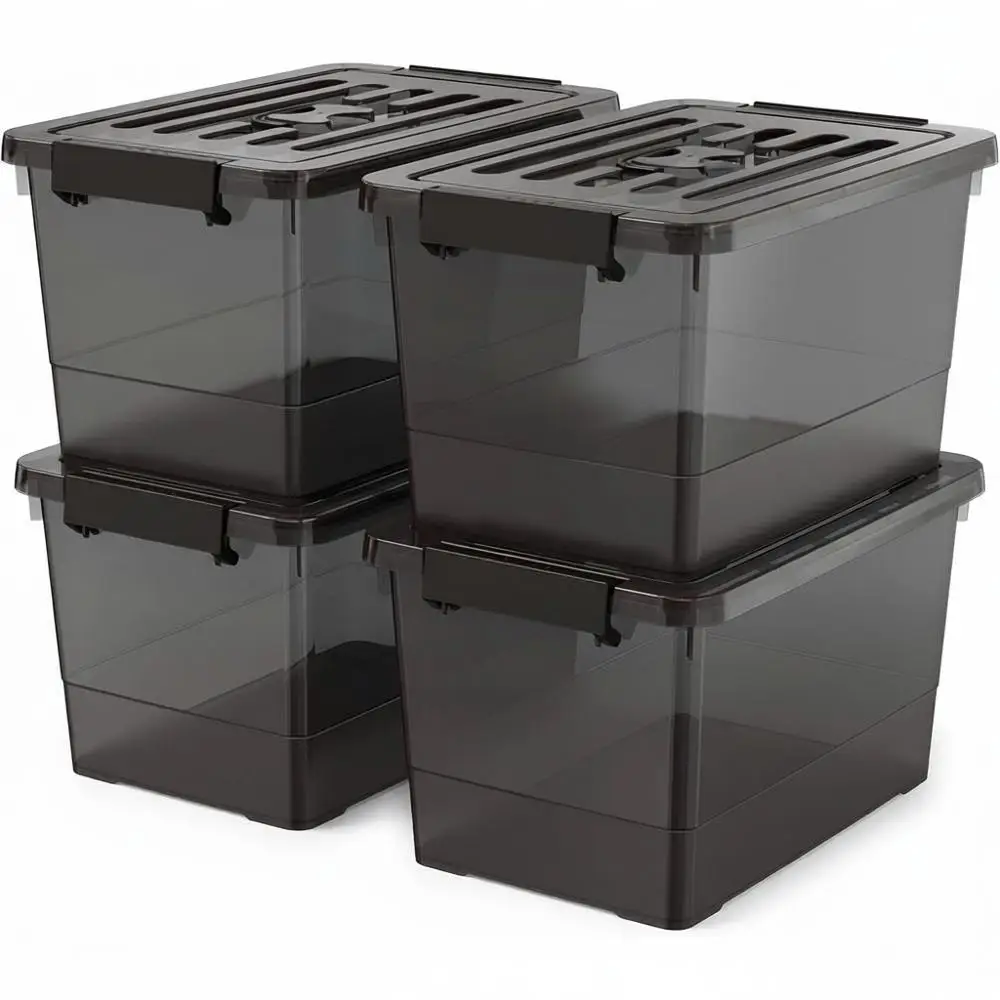 Складные контейнеры для хранения с крышками, прозрачные пластиковые контейнеры с замками, органайзеры, компактные вкладываемые коробки, 4 штуки в упаковке
Складные контейнеры для хранения с крышками, прозрачные пластиковые контейнеры с замками, органайзеры, компактные вкладываемые коробки, 4 штуки в упаковке