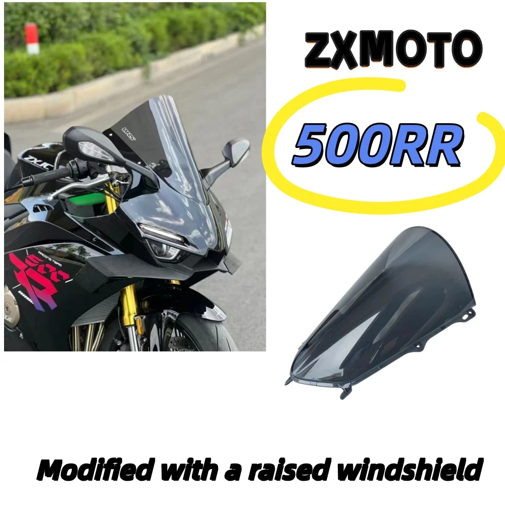 Extended windshield for 2025 ZXMOTO 500RR racing windshield, front windshield modification parts.
Extended windshield for 2025 ZXMOTO 500RR racing windshield, front windshield modification parts.