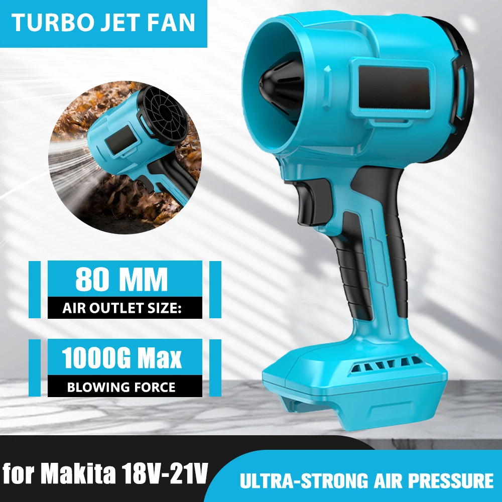 1500W Brushless Electric Turbo Fan Jet Blower 200M/S Violent Leaf Blower 1000G Thrust Dust Blowing Car Dryer For Makita 18V-21V
1500W Brushless Electric Turbo Fan Jet Blower 200M/S Violent Leaf Blower 1000G Thrust Dust Blowing Car Dryer For Makita 18V-21V