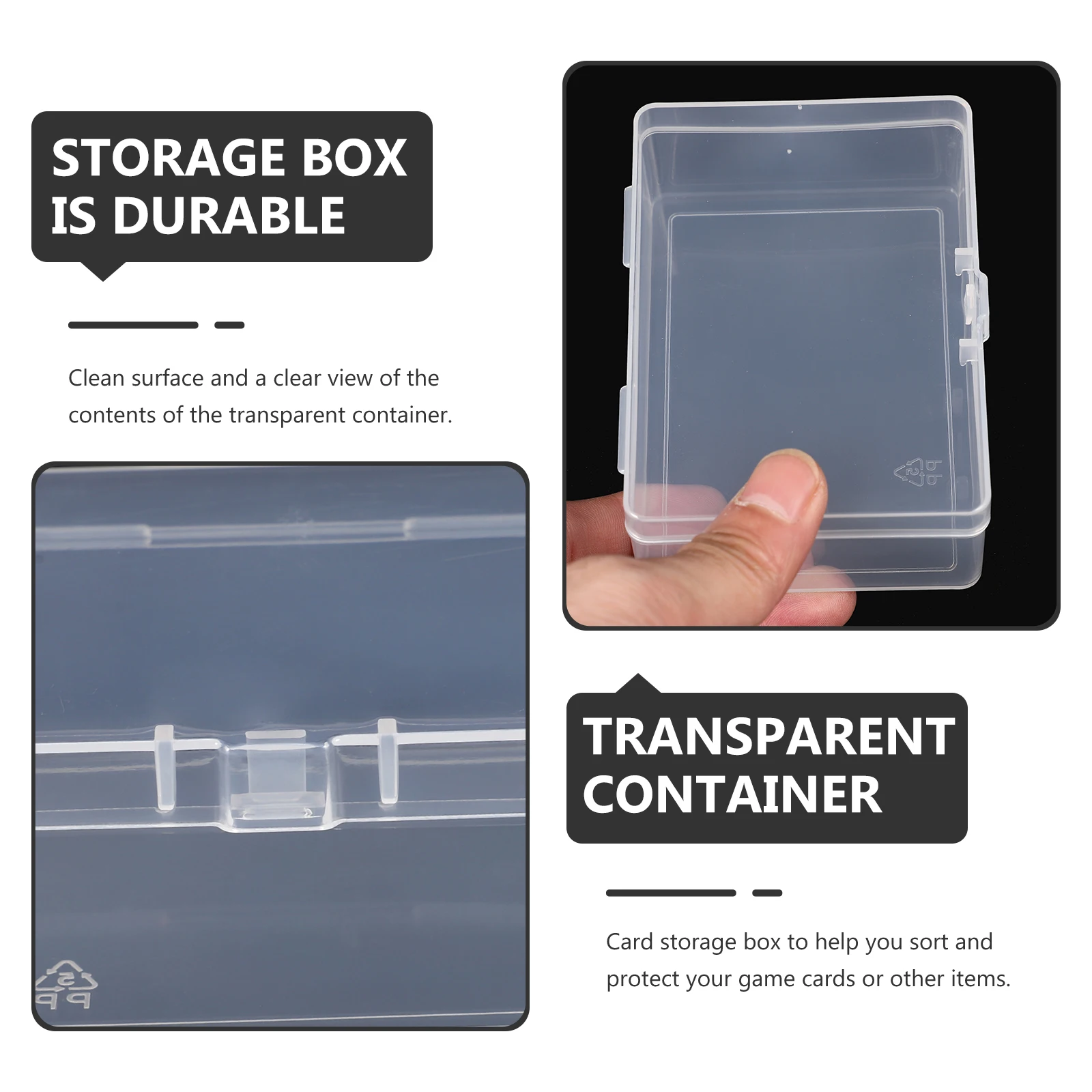 3 Pcs Card Storage Box 10x7x3 5CM Clear Organizer for Cards Game Accessories Deck Holder Candy Container Storage
3 Pcs Card Storage Box 10x7x3 5CM Clear Organizer for Cards Game Accessories Deck Holder Candy Container Storage