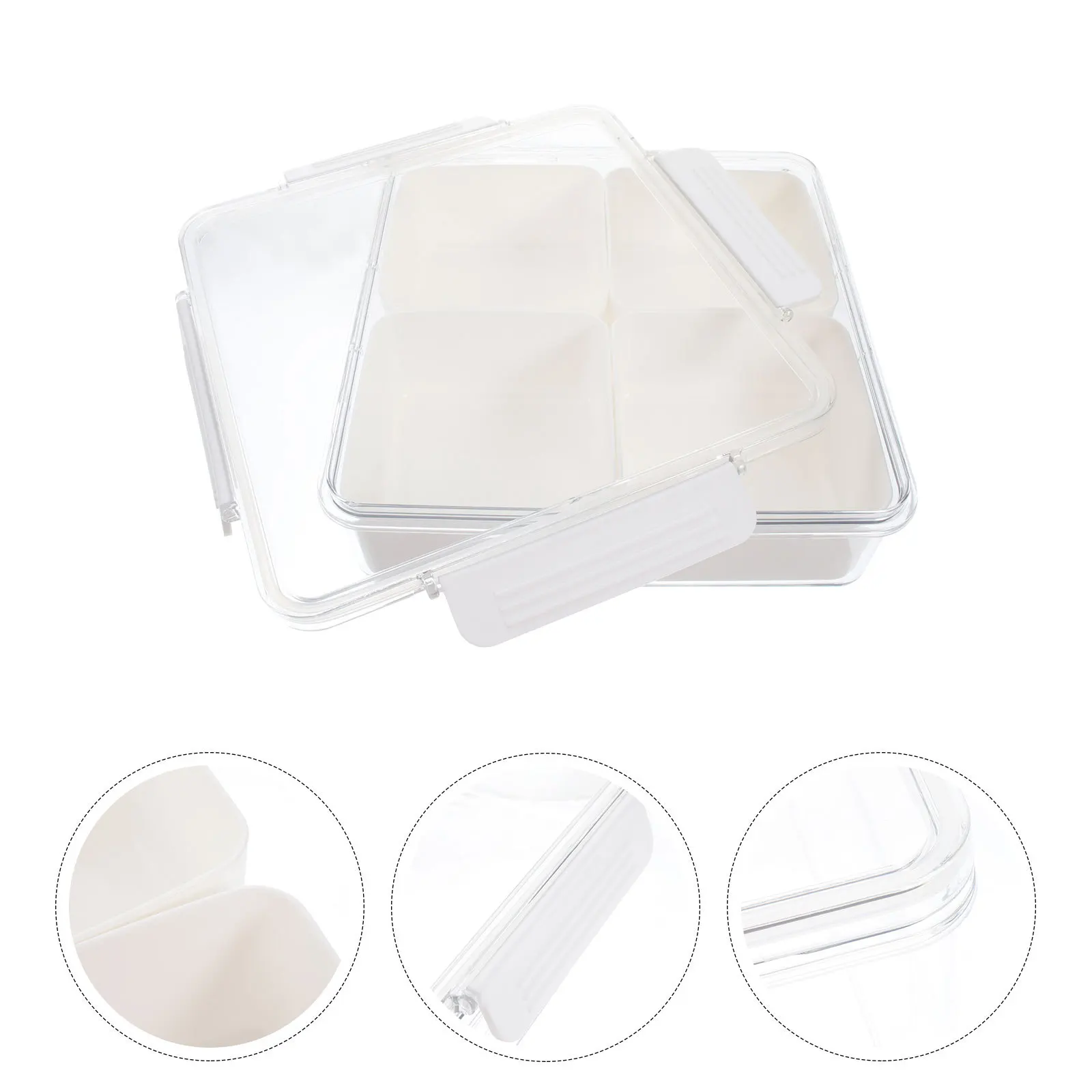 Прозрачная коробка для сухих фруктов с отделениями, универсальный контейнер для хранения продуктов, органайзер для закусок с крышкой для гостиной 
Прозрачная коробка для сухих фруктов с отделениями, универсальный контейнер для хранения продуктов, органайзер для закусок с крышкой для гостиной