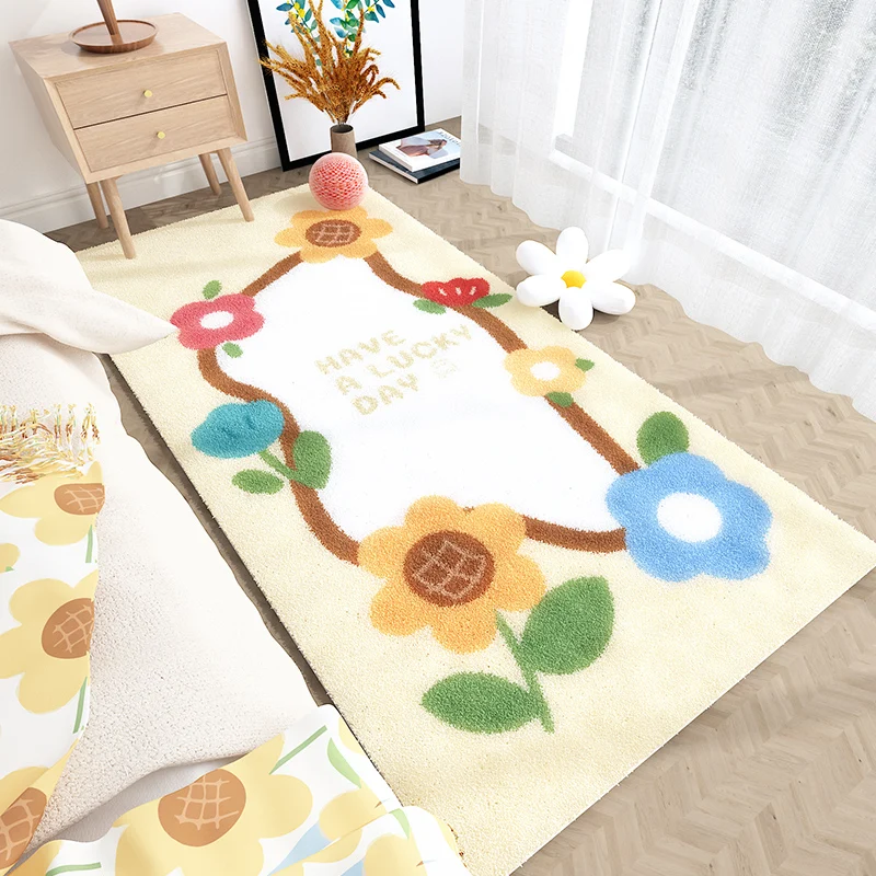 Cartoon Idyllic Flower Carpet Bedroom Bedside Cream Style Girl Fluffy Soft Carpets Room Thickened Long Plush Living Room Rug 러그
Cartoon Idyllic Flower Carpet Bedroom Bedside Cream Style Girl Fluffy Soft Carpets Room Thickened Long Plush Living Room Rug 러그