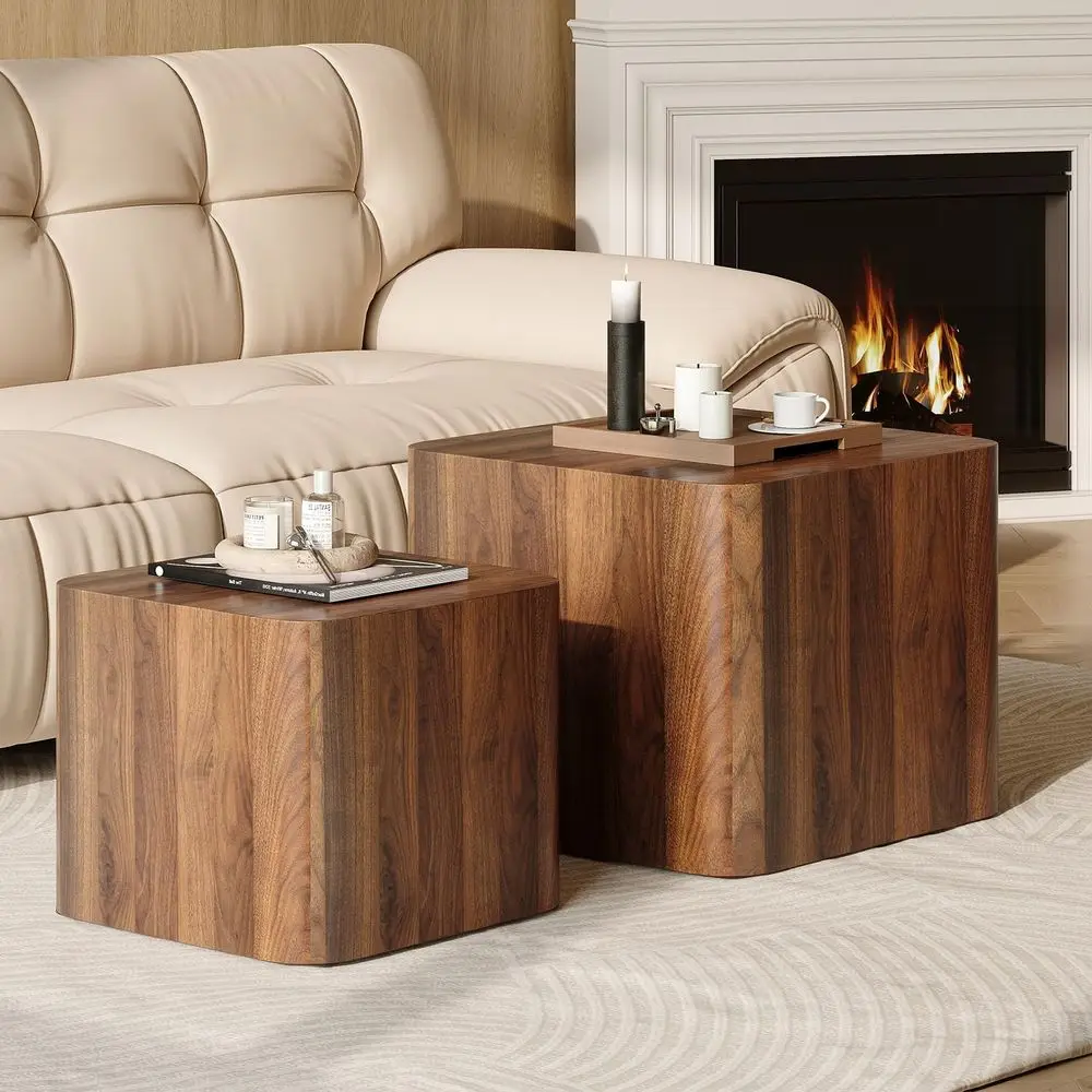 2-Piece Walnut Wooden Nesting Table Set for Living Room and Bedroom
2-Piece Walnut Wooden Nesting Table Set for Living Room and Bedroom