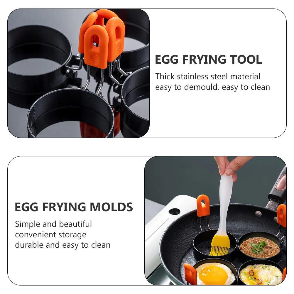 5pcs Stainless Steel Egg Rings Foldable Egg Frying Molds Assorted Color Anti-Scald Handle Non-Rust Food Safe Thick 
5pcs Stainless Steel Egg Rings Foldable Egg Frying Molds Assorted Color Anti-Scald Handle Non-Rust Food Safe Thick