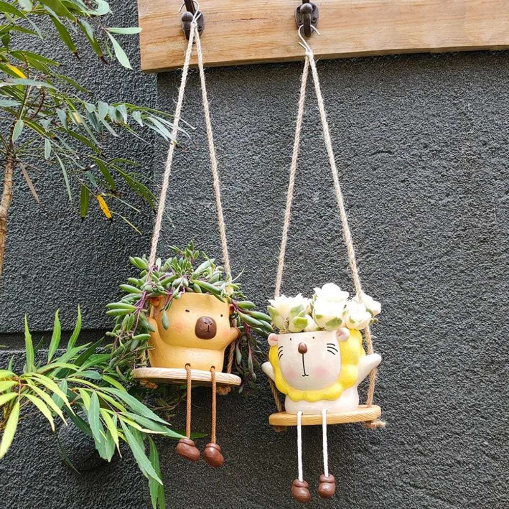 Rustic Style Swing Hanging Basket Bohemian Unique Succulent Pot Resin Crafts Wall Mounted Animal Planter Landscaping Decor
Rustic Style Swing Hanging Basket Bohemian Unique Succulent Pot Resin Crafts Wall Mounted Animal Planter Landscaping Decor