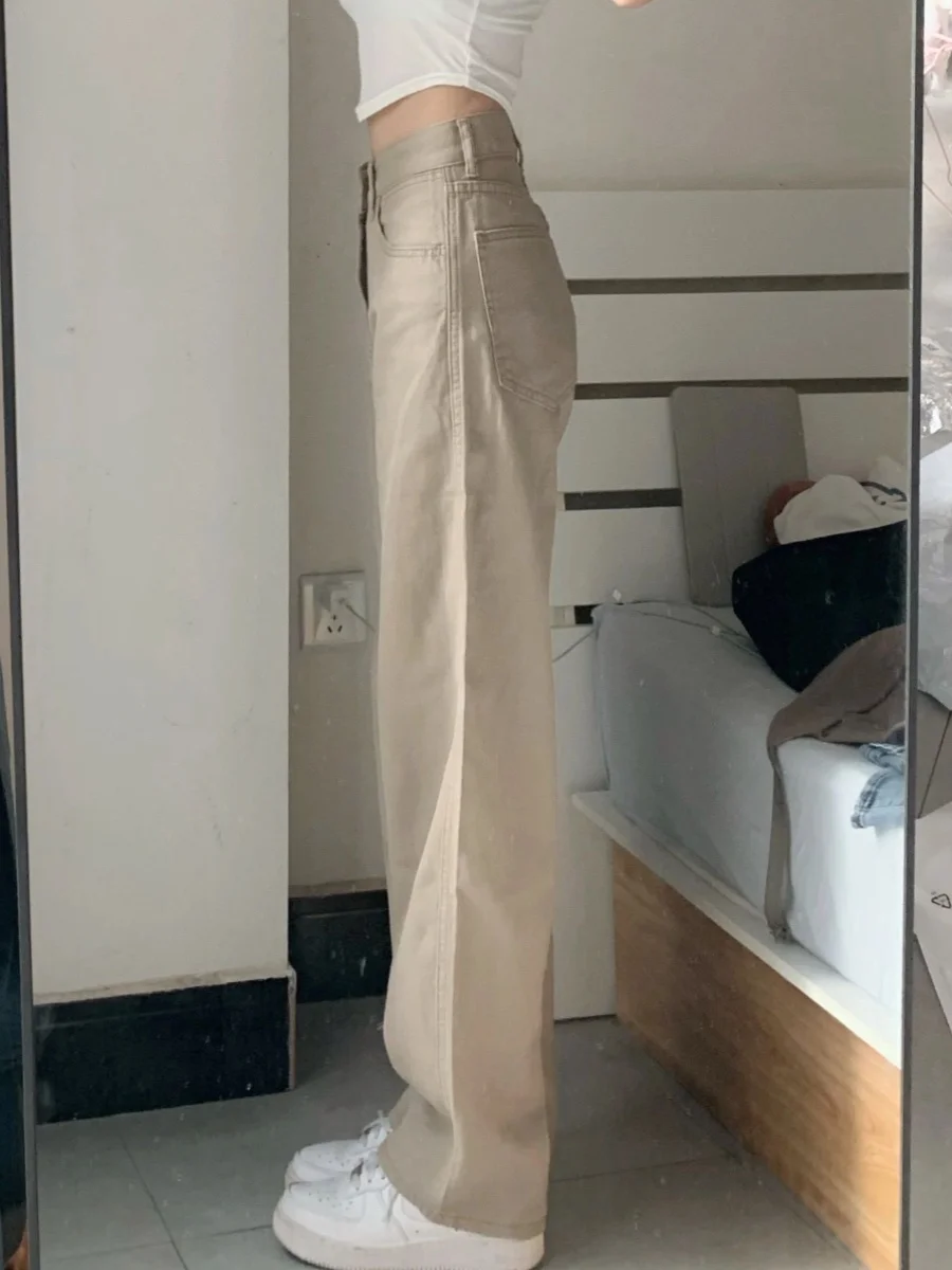 Khaki High Waist Loose Women's Jeans Casual Straight Leg Pants Autumn Slimming Long Trousers plus Size Faion Ladies
Khaki High Waist Loose Women's Jeans Casual Straight Leg Pants Autumn Slimming Long Trousers plus Size Faion Ladies