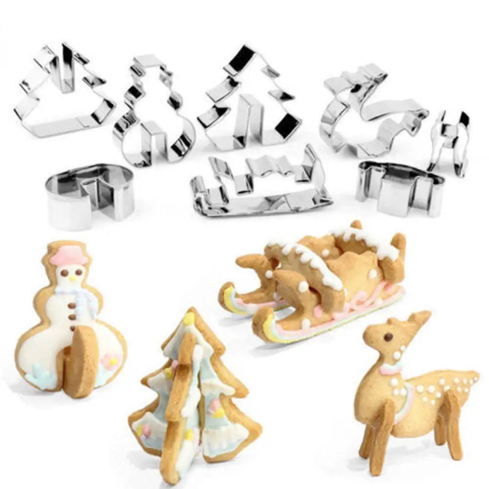 8Pcs Stainless Steel Cookie Molds Christmas Baking Tools Assorted 3D Holiday Shapes Non-Stick Oven Microwave Safe for Chocolate
8Pcs Stainless Steel Cookie Molds Christmas Baking Tools Assorted 3D Holiday Shapes Non-Stick Oven Microwave Safe for Chocolate