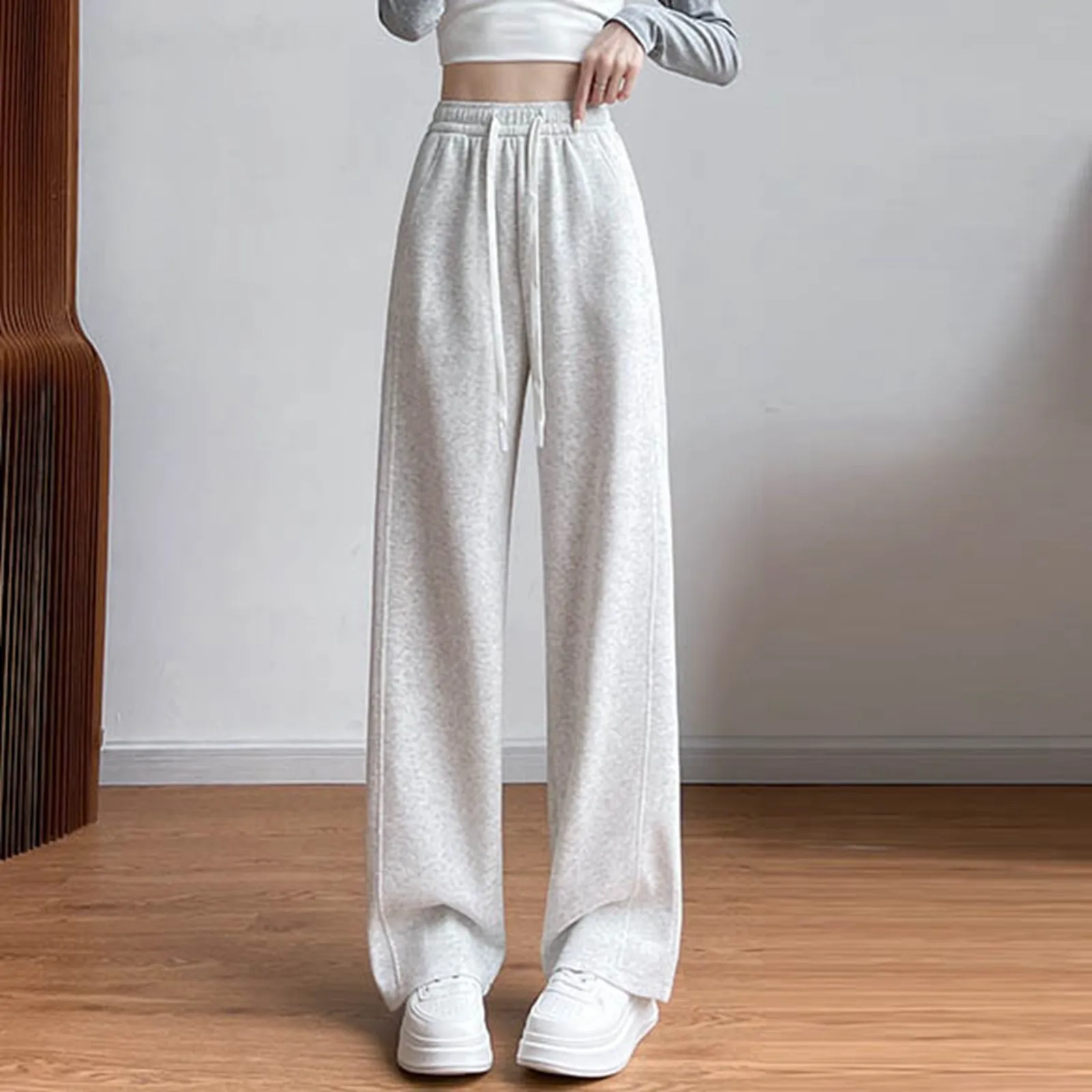 2024 Autumn Casual Elastic Waist Wide Leg Pants Loose Fit Solid Color Sports Pants Women Drawstring Fashion Pocket Trousers
2024 Autumn Casual Elastic Waist Wide Leg Pants Loose Fit Solid Color Sports Pants Women Drawstring Fashion Pocket Trousers