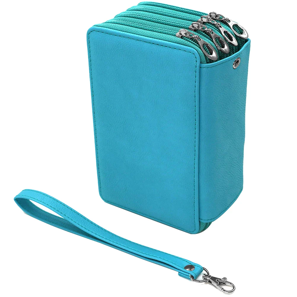 Pencil Bag Pu Green Pen Case 4 Layers Large School Supplies For Artists Writers With Handle Travel 
Pencil Bag Pu Green Pen Case 4 Layers Large School Supplies For Artists Writers With Handle Travel
