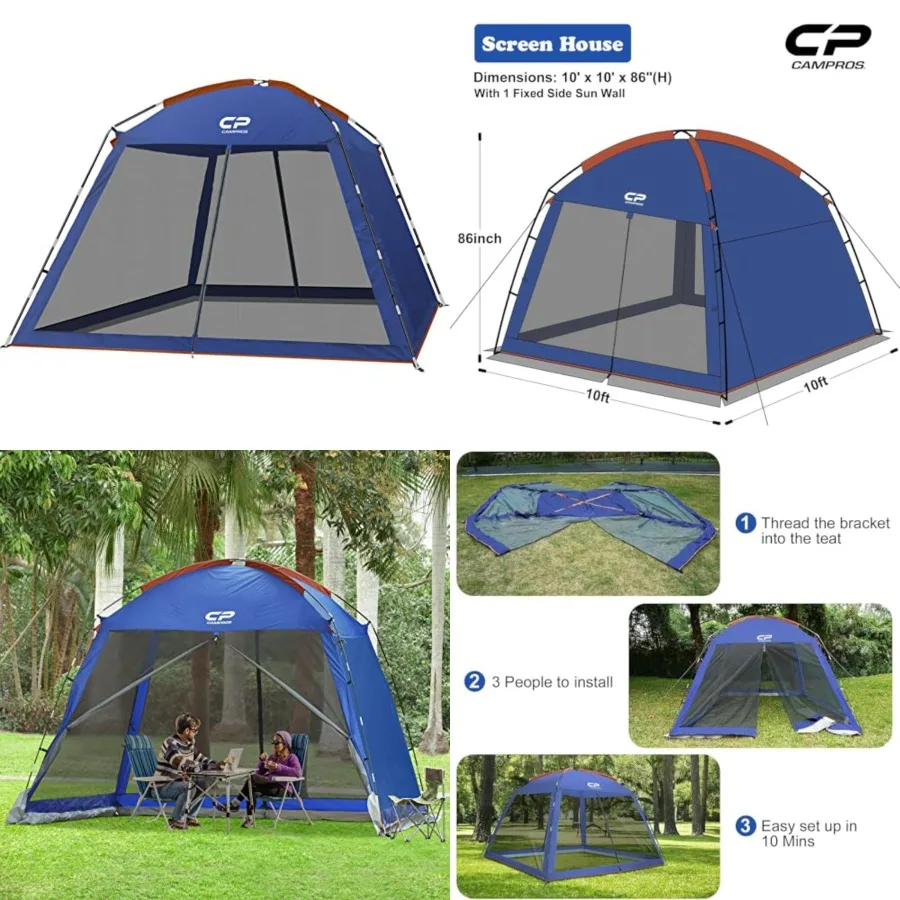 Screen House Room with 1 Side Wind/Sun Panel Canopy Tent Camping Tent Screen Shelter Gazebos for Patios Outdoor Camping Activit
Screen House Room with 1 Side Wind/Sun Panel Canopy Tent Camping Tent Screen Shelter Gazebos for Patios Outdoor Camping Activit
