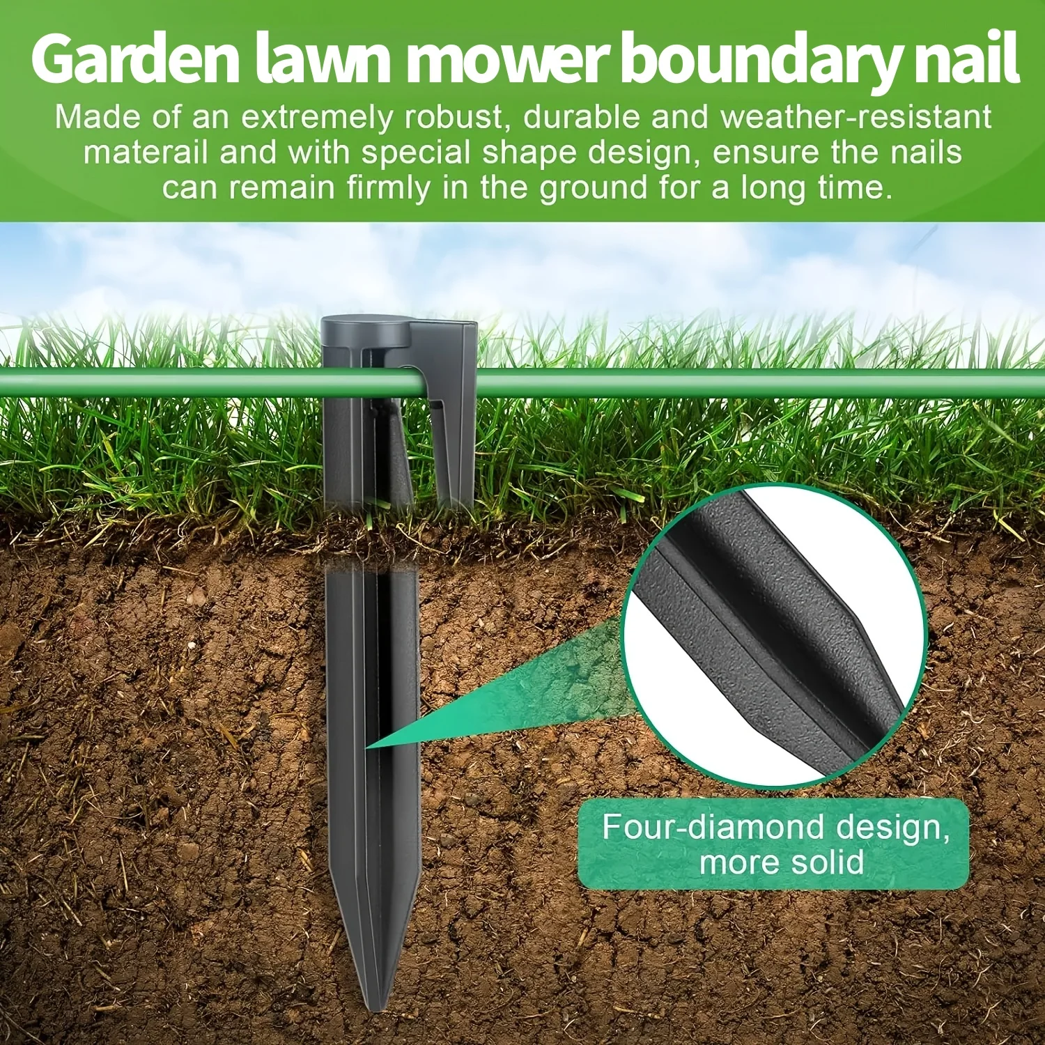 Garden lawn mower boundary nail lawn mower cable boundary stake exposed courtyard lawn boundary nail greening tool
Garden lawn mower boundary nail lawn mower cable boundary stake exposed courtyard lawn boundary nail greening tool