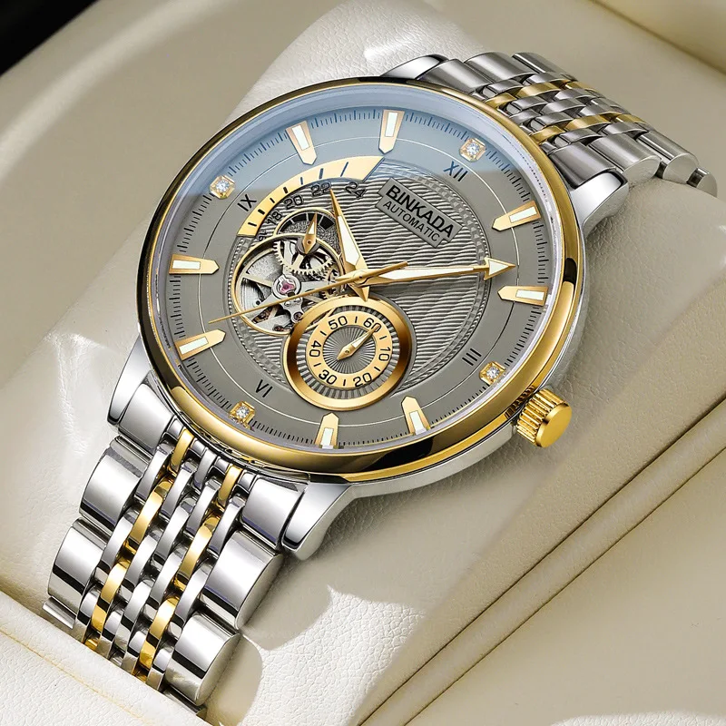 BINKADA Top Luxury Men Clock Luminous Hollow Tourbillon Automatic Man Wristwatch Mechanical Stainless Steel Men's Watches Reloj
BINKADA Top Luxury Men Clock Luminous Hollow Tourbillon Automatic Man Wristwatch Mechanical Stainless Steel Men's Watches Reloj
