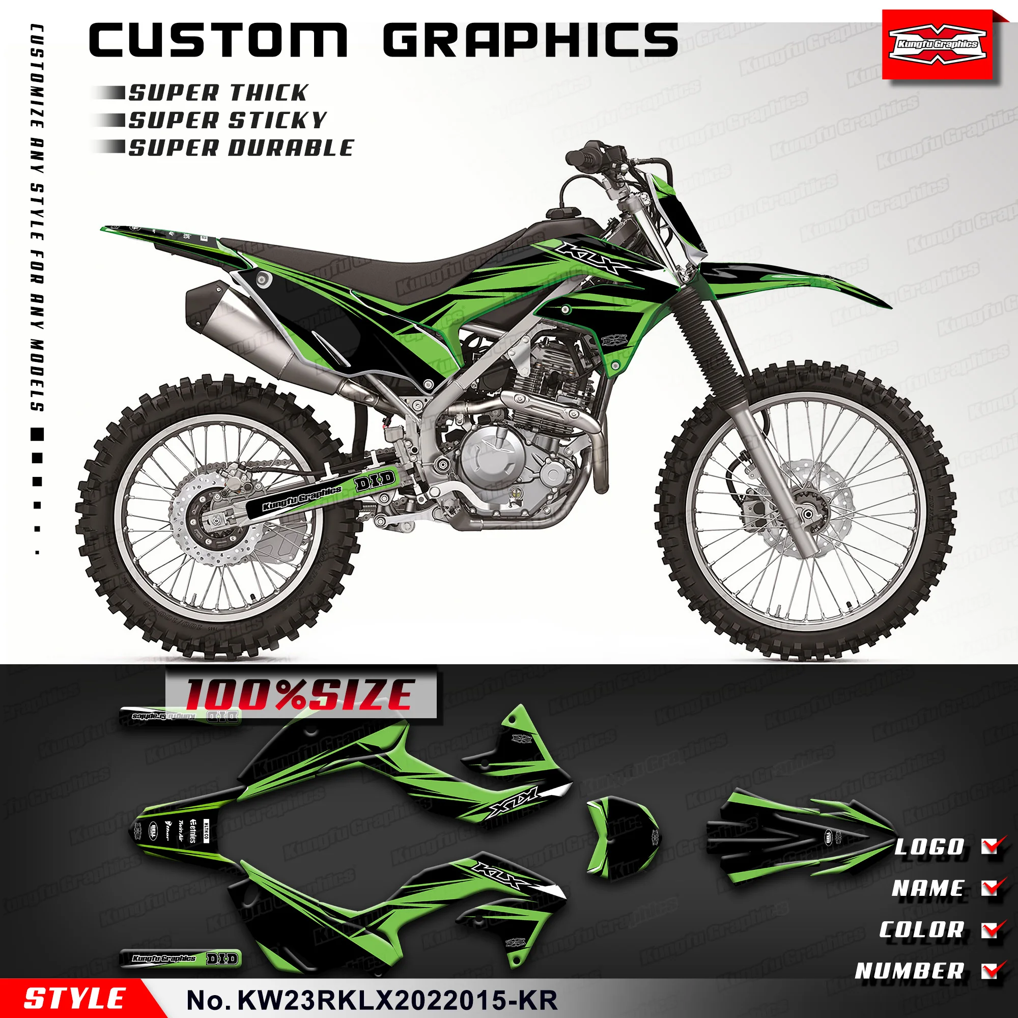 KUNGFU GRAPHICSStickers Motorcycle Graphics for Kawasaki KLX230R KLX230RS 2020 2021 2022 2023 2024, KW23RKLX2022015-KR
KUNGFU GRAPHICSStickers Motorcycle Graphics for Kawasaki KLX230R KLX230RS 2020 2021 2022 2023 2024, KW23RKLX2022015-KR