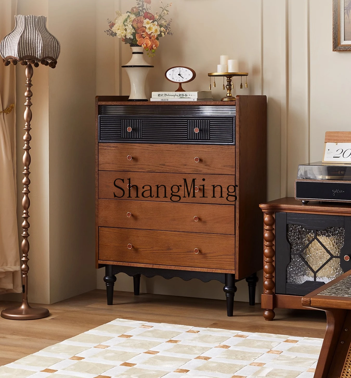 TMJ retro solid wood chest of drawers medium and ancient style living room small apartment household bedroom locker
TMJ retro solid wood chest of drawers medium and ancient style living room small apartment household bedroom locker