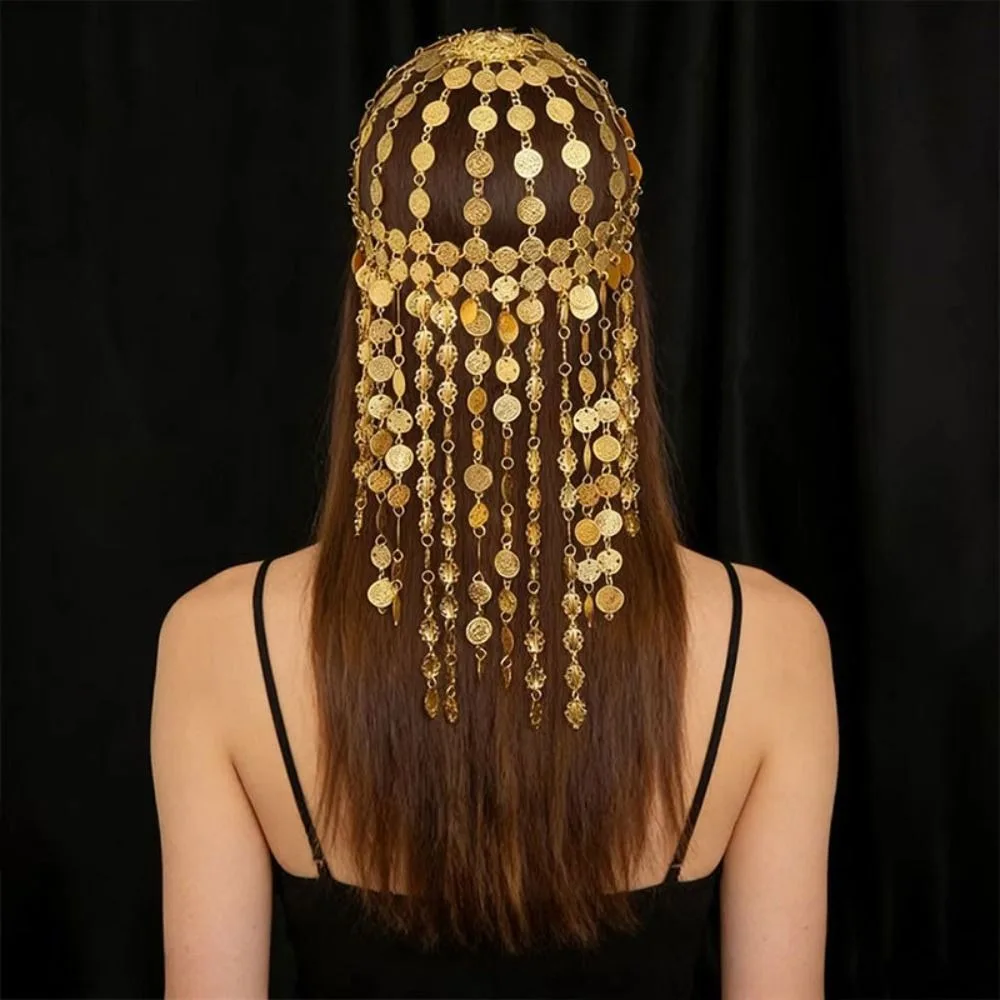 Korean Style Bohemian Forehead Headpiece Round Boho Long Tassels Hair Chain Gold Fairy Exotic Forehead Chain
Korean Style Bohemian Forehead Headpiece Round Boho Long Tassels Hair Chain Gold Fairy Exotic Forehead Chain