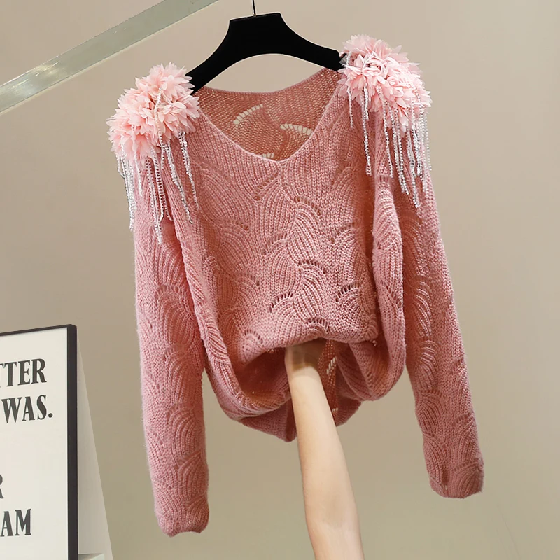 Faionable Heavyweight 3D Flower Knitted Sweater Loose Long Sve Women's Top Sli Versatile Autumn Winter Warm Wool Blend
Faionable Heavyweight 3D Flower Knitted Sweater Loose Long Sve Women's Top Sli Versatile Autumn Winter Warm Wool Blend