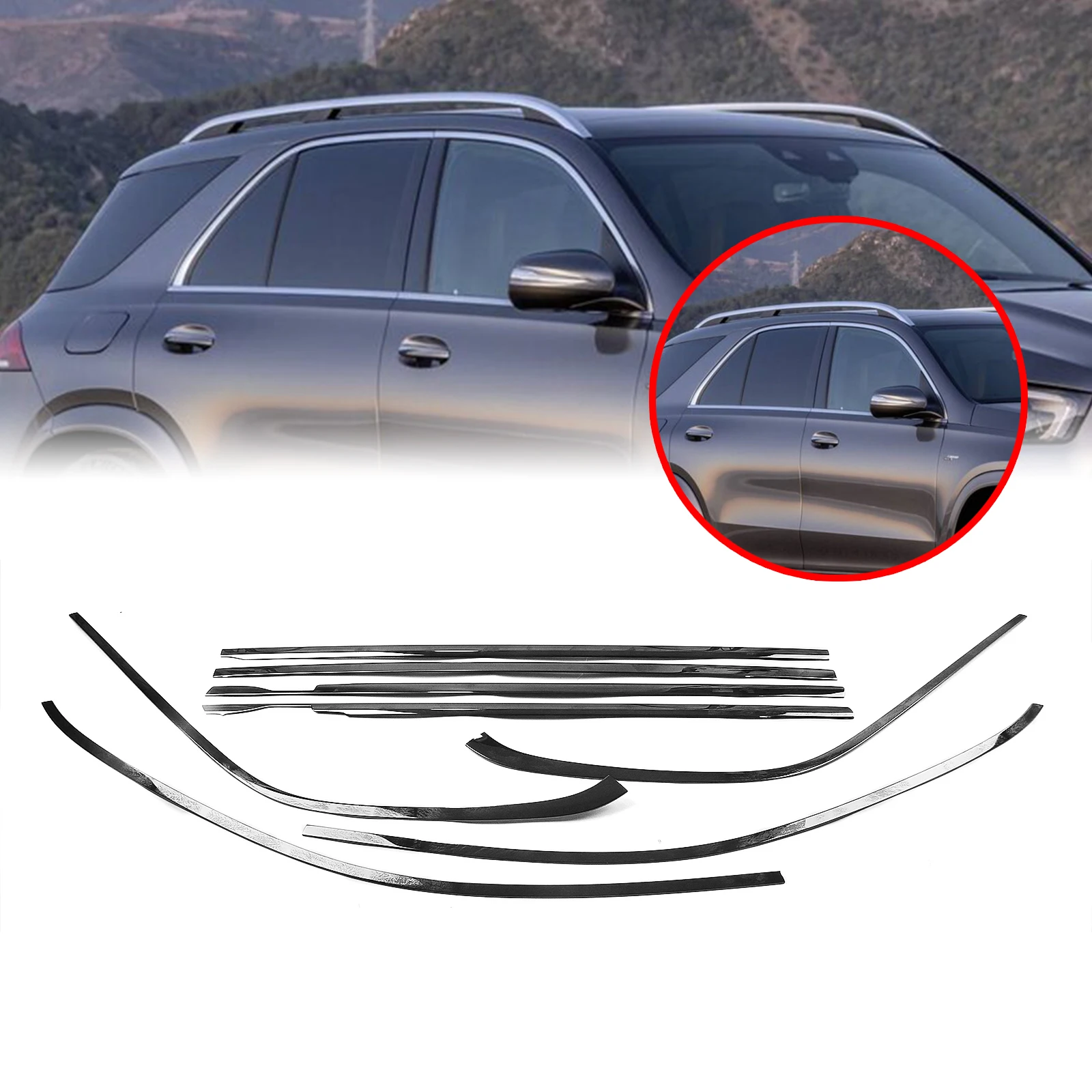 Exterior Window Trim Seal Molding Strip Gloss Black Weatherstrip For Mercedes Benz W167 GLE-Class GLE350 GLE450 2018-2025 SUV
Exterior Window Trim Seal Molding Strip Gloss Black Weatherstrip For Mercedes Benz W167 GLE-Class GLE350 GLE450 2018-2025 SUV
