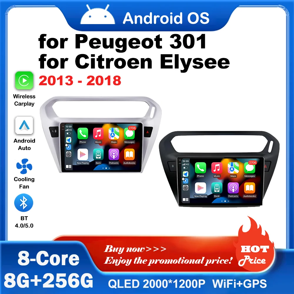 for Peugeot 301 for Citroen Elysee 2013 - 2018 Android System 9 inch Car Radio Multimedia Player GPS WiFi Carplay 4G IPS Screen
for Peugeot 301 for Citroen Elysee 2013 - 2018 Android System 9 inch Car Radio Multimedia Player GPS WiFi Carplay 4G IPS Screen