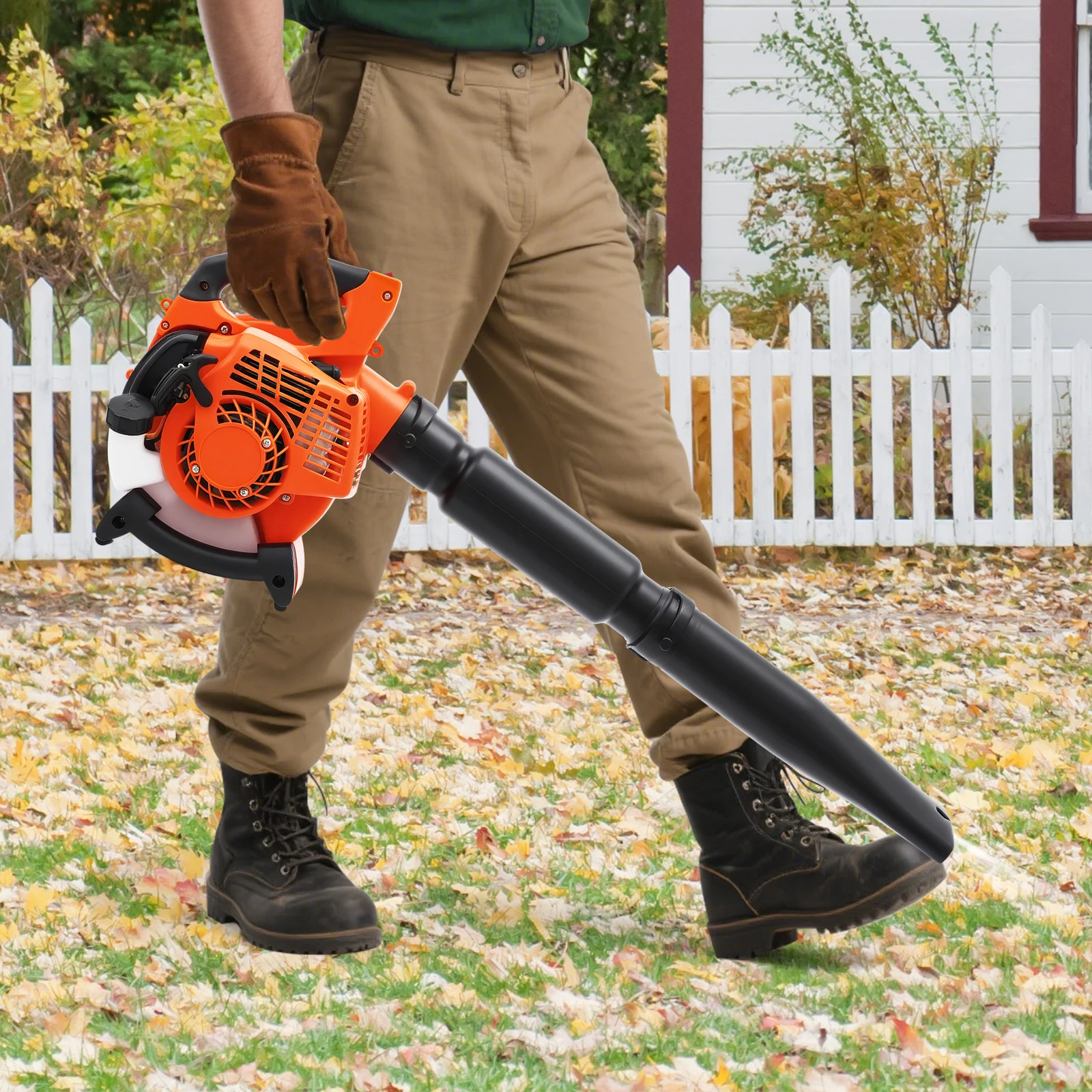 Handheld Gas Leaf Blower, 25.4cc 2-Stroke 0.75kW Engine 7500RPM, 223ft/s High Airflow, for Yard Snow Debris Garden Cleaning Use
Handheld Gas Leaf Blower, 25.4cc 2-Stroke 0.75kW Engine 7500RPM, 223ft/s High Airflow, for Yard Snow Debris Garden Cleaning Use