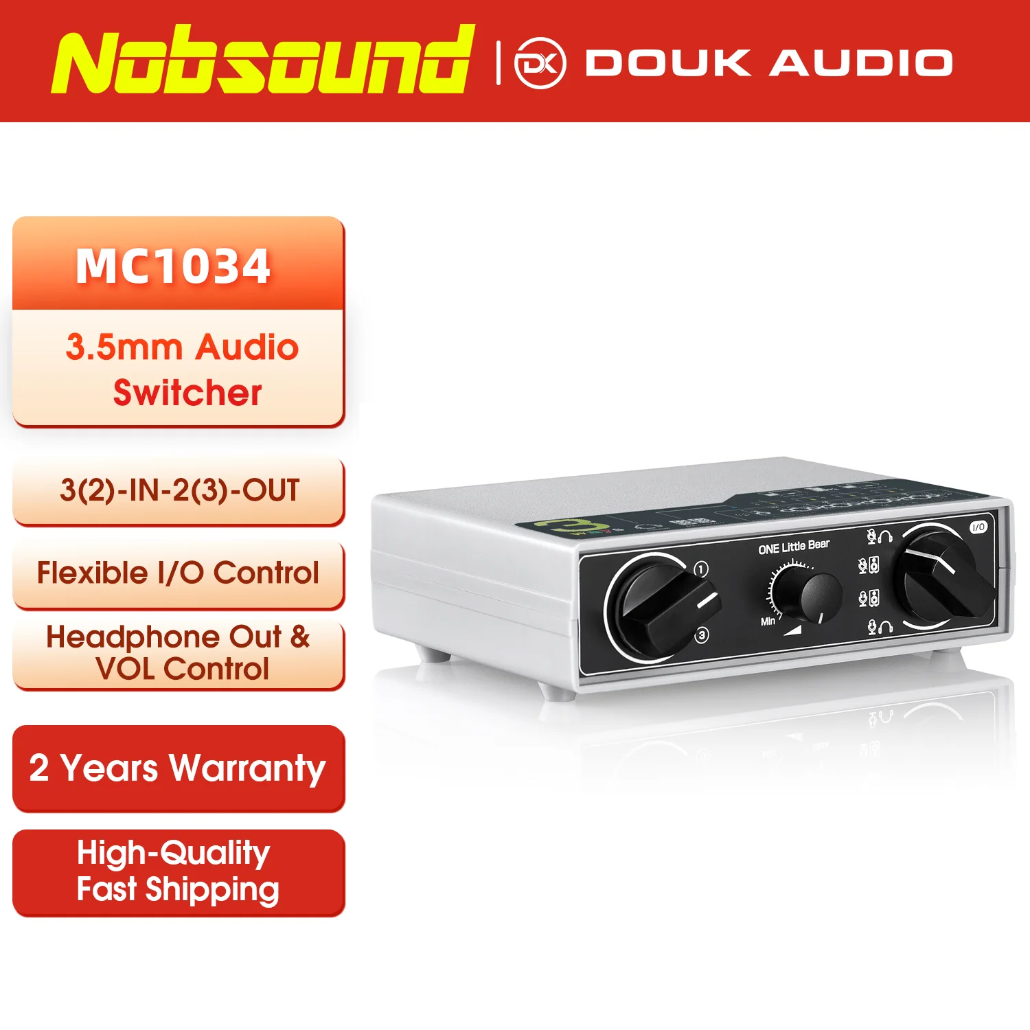 Nobsound Portable 3-way Microphone Headphone / Speaker Audio Switcher Box Analog Audio Jack Splitter for Headsets / Amplifier
Nobsound Portable 3-way Microphone Headphone / Speaker Audio Switcher Box Analog Audio Jack Splitter for Headsets / Amplifier