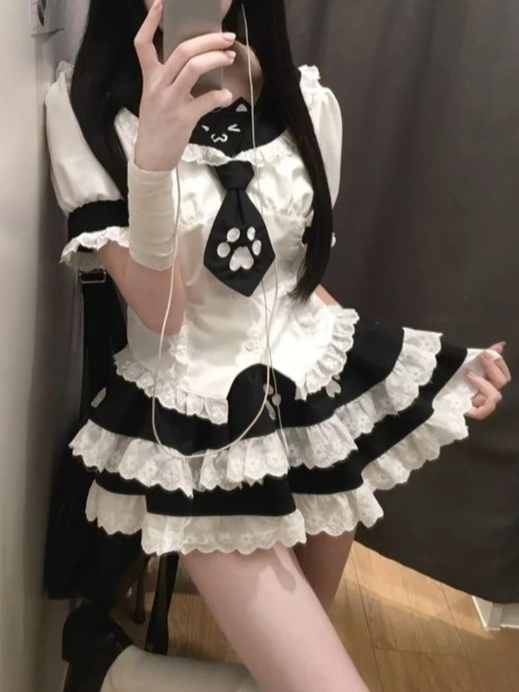 Japanese Jk Sweet College Style 2 Piece Set Women Cute Navy Collar Tops + Lace Fluffy Skirt New Print Harajuku Summer Suit 2025
Japanese Jk Sweet College Style 2 Piece Set Women Cute Navy Collar Tops + Lace Fluffy Skirt New Print Harajuku Summer Suit 2025