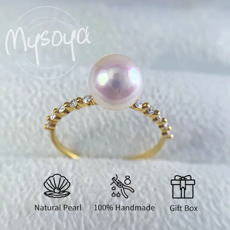 MYSOYA Japan Akoya Seawater Pearl Opening Ring 7.5-8 Mm with Gift Box For Her Him Suitable For Birthday Wedding Valentine's Day
MYSOYA Japan Akoya Seawater Pearl Opening Ring 7.5-8 Mm with Gift Box For Her Him Suitable For Birthday Wedding Valentine's Day
